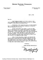 Letter from general manager Monte F. Bourjaily (May 4, 1933)