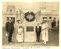 Dedication of World War I Memorial at Eleventh Commencement 1925