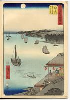 Kanagawa: View over the Sea from the Teahouses on the Embankment/ 神奈川台の茶屋海上見はらし (Kanagawa, dai no chaya kaijo miharashi)