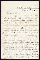 Letter from John E. Gillespie to His Father from Falmouth, Virginia, May 6, 1862