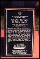 Memorial marker for Mizzen Mast of S.S. Great Britain in Port Stanley