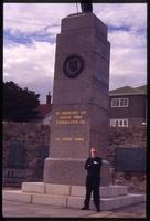 Jack Child standing next to 1982 Monument
