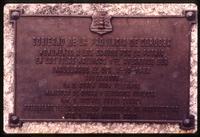 Brass plaque on Malvinas Monument in Cordoba