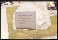 Dedicatory plaque at Mt. Pleasant Airport