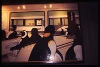 Close view of penguin Metro painting