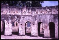 Close view of arches within colonial convent
