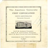 1st Commencement Program, American University, Spring 1915