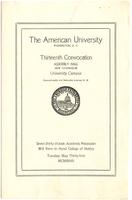 13th Commencement Program, American Univesrity, Spring 1927
