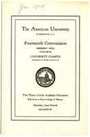 14th Commencement Program, American University, Spring 1928