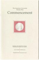91st Commencement Program, Washington College of Law, Spring 1990