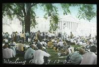Bonus Army demonstrators waiting outside the Capitol Building, 13 July 1932
