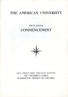 56th Commencement Program, American University, Spring 1970