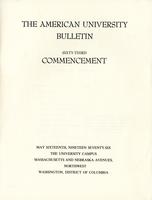 63rd Commencement Program, American University, Spring 1976
