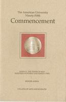 95th Commencement Program, College of Arts and Sciences, Spring 1992