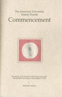 94th Commencement Program, American University, Winter 1992