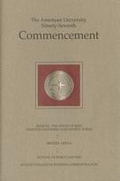 97th Commencement Program, School of Public Affairs and Kogod School of Business, Spring 1993
