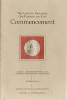 101st Commencement Program, School of International Service and School of Communication, Spring 1995