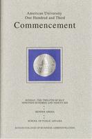 103rd Commencement Program, School of Public Affairs and Kogod School of Business, Spring 1996