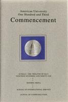 103rd Commencement Program, School of International Service and School of Communication, Spring 1996