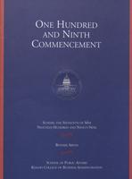 109th Commencement Program, School of Public Affairs and Kogod School of Business, Spring 1999