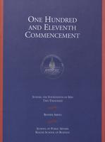111th Commencement Program, School of Public Affairs and Kogod School of Business, Spring 2000