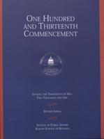 113th Commencement Program, School of Public Affairs and Kogod School of Business, Spring 2001