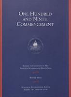 109th Commencement Program, School of International Service and School of Communication, Spring 1999