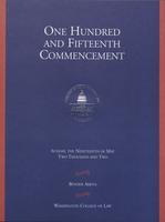 115th Commencement Program, Washington College of Law, Spring 2002