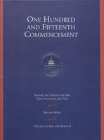 115th Commencement Program, College of Arts and Sciences, Spring 2002