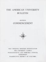 60th Commencement Program, American University, Spring 1974