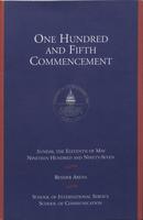 105th Commencement Program, School of International Service and School of Communication, Spring 1997