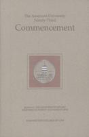 93rd Commencement Program, Washington College of Law, Spring 1991