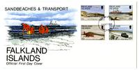 Sand beaches and transport of the Falkland Islands