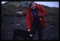 Leslie Morginson-Eitzen with dog at Cape Horn.