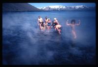 Jack Child and group at volcanic springs at Deception Island