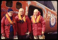 Father Ted Kesburgh, Father Ned Joyce and Jack Child at Whalers Bay, Deception Island