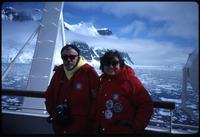 Jack Child and Leslie Morginson-Eitzen aboard ship in the Lemaire Channel