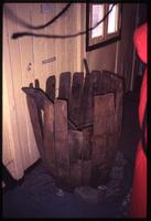 Wooden barrel from 1904 inside museum