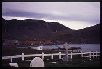 View of Grytviken settlement from cemetery 