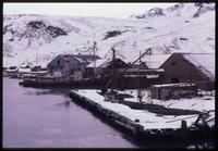 View of Grytviken whaling station and surrounding mountains 