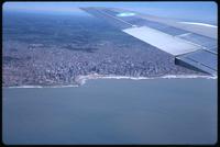Aerial view of Mar del Plata from plane