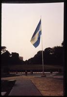 View of Malvinas memorial and Argentinian flag