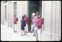 View of guards at the entrance of government palace