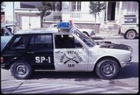 View of parked police car