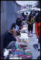 Close view of vendors at market in La Paz