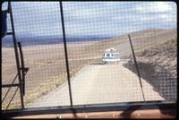 View of bus on road on Altiplano