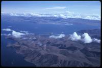 Aerial view of Lake Titicaca from C-130 airplane