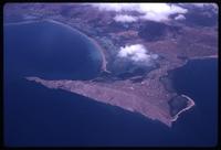 Aerial view of Lake Titicaca and Copacabana