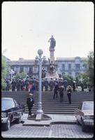 Military personnel near Pedro Domingo Murillo monument