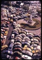 Aerial view of crowded parking lot in Salvador
